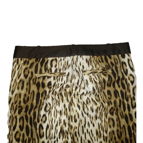 Michael Kors Brown Animal Print Straight Pants - Picture 5 of 7